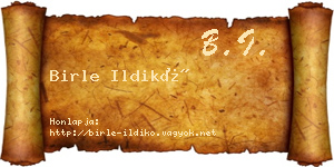 Birle Ildikó névjegykártya